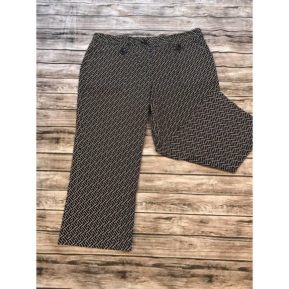 Michael Kors Pants - Micheal Kors Geometric Capri Cropped Pant Black White Size 12